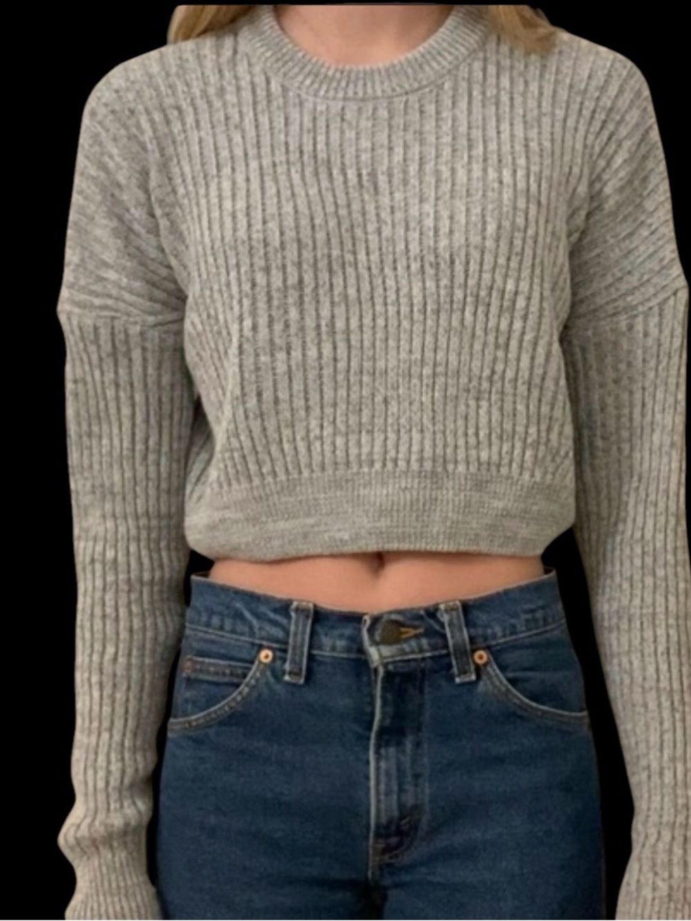 Urban Outfitters Cropped Chunky Ribbed Knit Sweater - Picture 2 of 5
